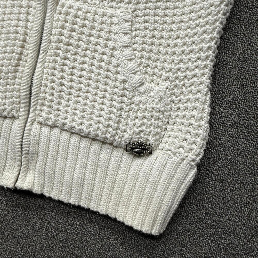 Harley Davidson Women’s L Embroidered Cream Knit Sweater - Picture 4 of 9